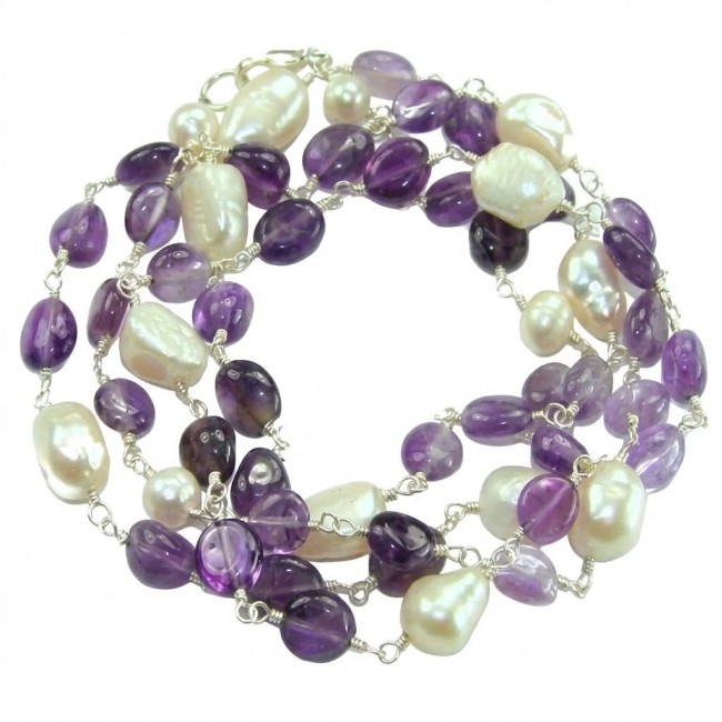 Emma 49.2 carat Natural Amethyst .925 Sterling Silver .925 Sterling Silver Necklace