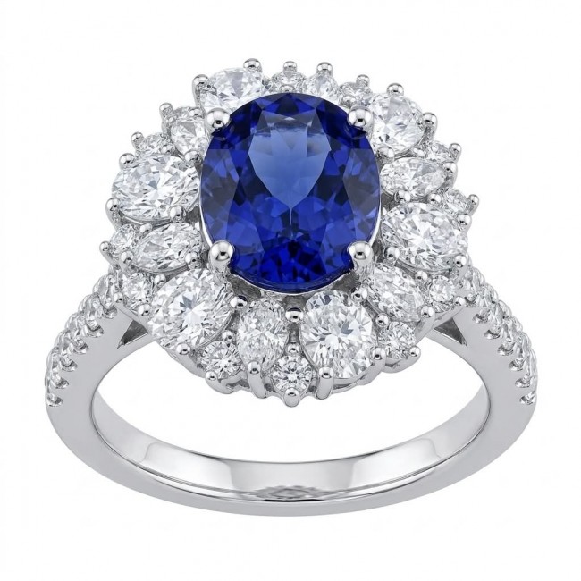 Born to Glam 5.2 carat natural Sapphire .925 Sterling Silver Perfectly handcrafted Ring s. 8 1/4