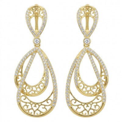 Black Label Collection - Dubai Style - Natural 22K Gold over .925 Sterling Silver handmade earrings