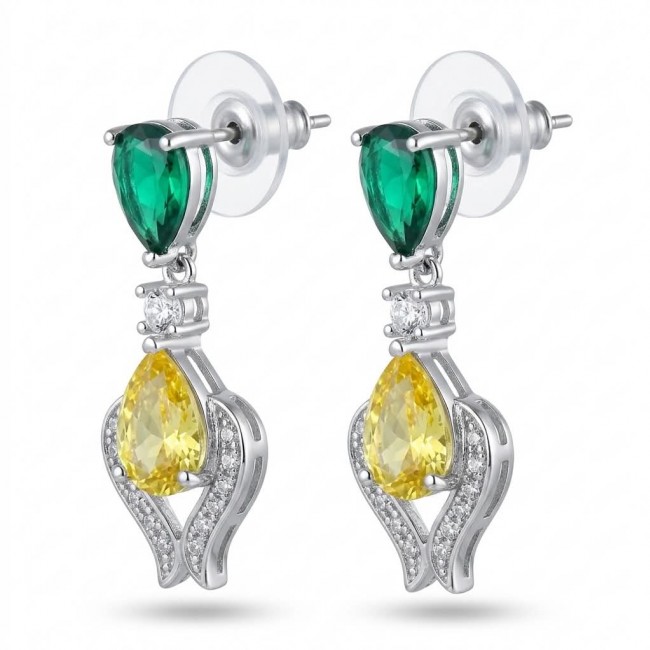 Magnificent Jewel 6.5 carat multicolor Topaz .925 Sterling Silver handcrafted earrings