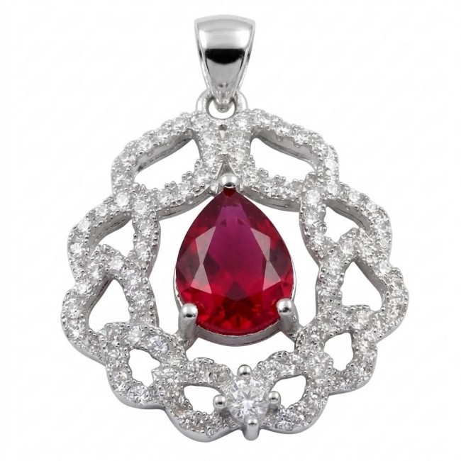 Heirloom Genuine 4.5 carat Kasmir Ruby .925 Sterling Silver handmade Pendant