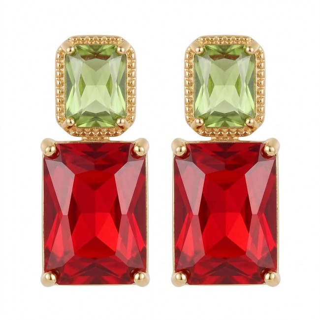 Art deco Magnificent Jewel 10.4 carat Red Topaz .925 Sterling Silver dipped in 18K Gold handcrafted incredible earrings