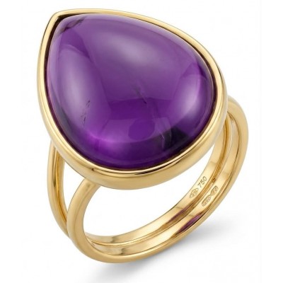 Purple Royalty 25.5 carat Amethyst .925 Sterling Silver dipped in 18K Gold over Handcrafted Ring size 7