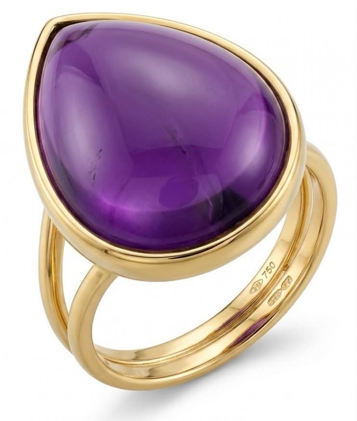 Purple Royalty 25.5 carat Amethyst .925 Sterling Silver dipped in 18K Gold over Handcrafted Ring size 7