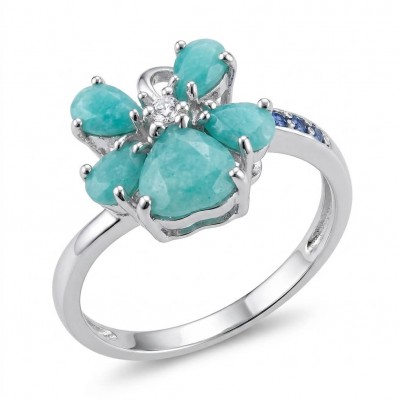 6.4 carat natural Colombian Emerald .925 Sterling Silver handmade Statement Ring size 9