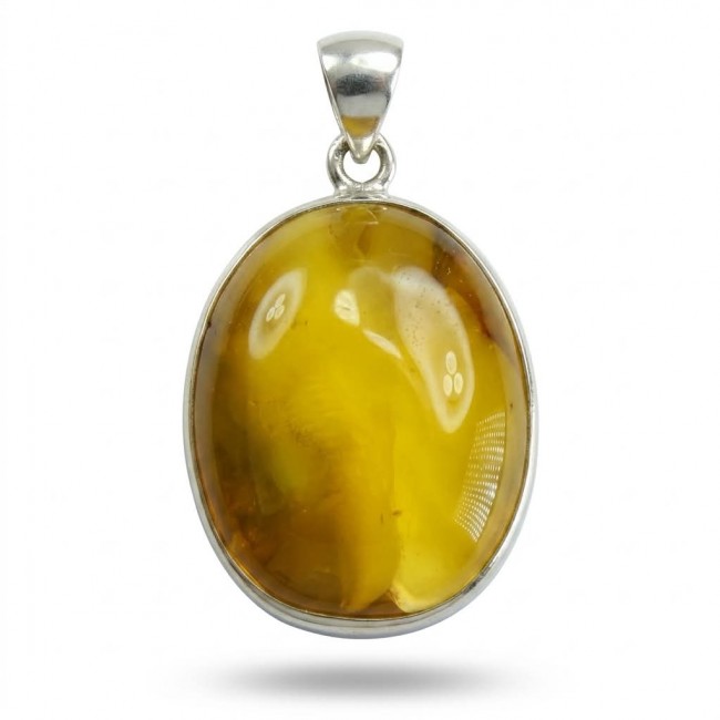 Prehistoric Authentic Baltic Amber .925 Sterling Silver beautifully handcrafted Pendant