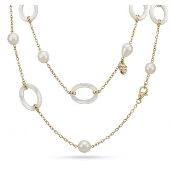 Precious White Blister Pearl 14K Gold over .925 Sterling Silver .925 Sterling Silver Necklace