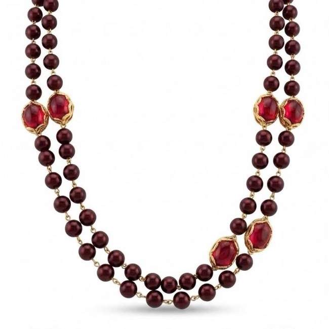 Incredible 48 inches long Red Topaz Agate 10K Gold over .925 Sterling Silver handmade Necklace