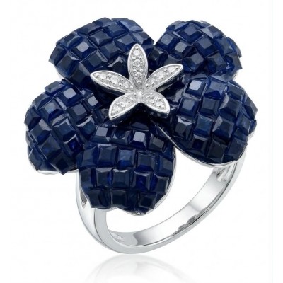 Born to Glam 12.2 carat natural Sapphire .925 Sterling Silver Perfectly handcrafted Ring s. 7 1/4