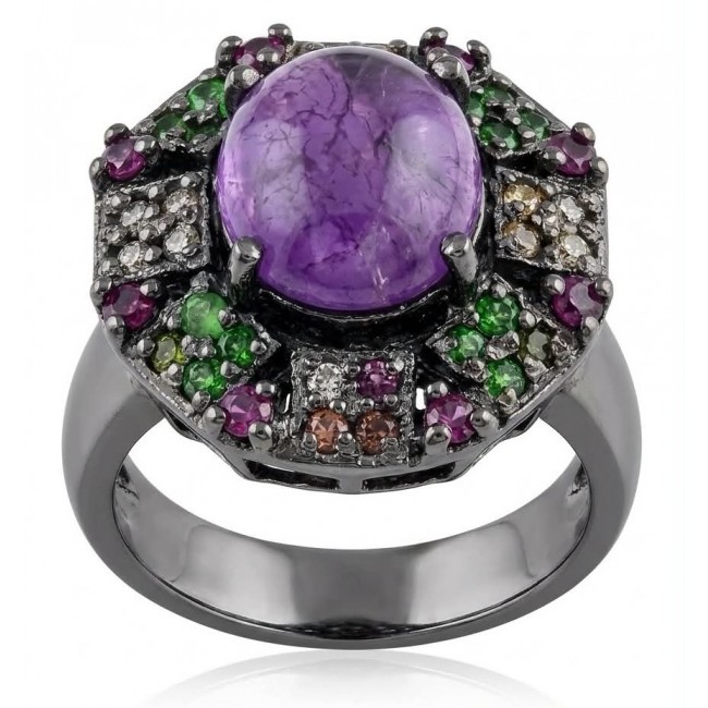Purple Queen 6.2 carat natural Amethyst .925 Sterling Silver Handcrafted Ring size 7 1/4