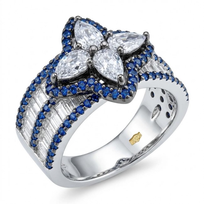 Art deco - Born to Glam 10.2 carat natural Sapphire .925 Sterling Silver Perfectly handcrafted Ring s. 6