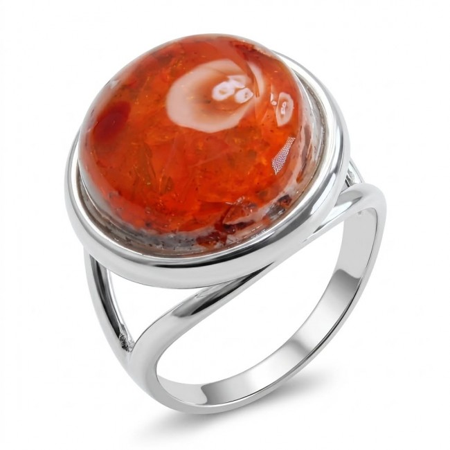Queen of Fire best quality 11.4 carat Mexican Opal .925 Sterling Silver handmade ring 6