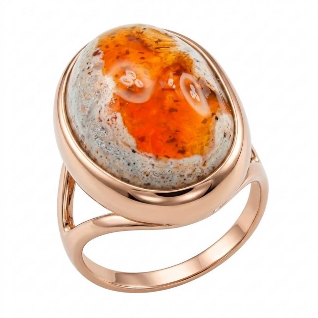 Golden Dream best quality 15.4 carat Mexican Opal 18K Gold over .925 Sterling Silver handmade ring 6 3/4