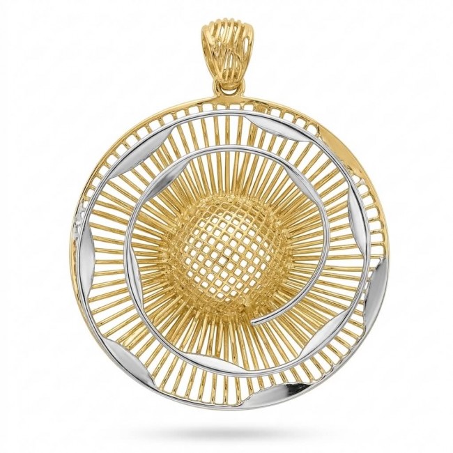 Dubai Style - Golden Rose .925 Sterling Silver dipped in 22K Gold handmade Pendant