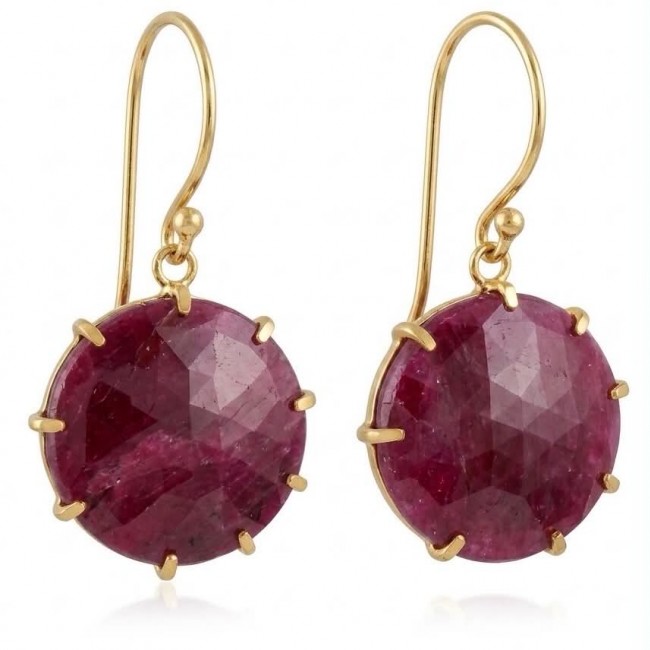 Giovanna - Magnificent Jewel 12.5 carat Ruby 14K Gold over .925 Sterling Silver handcrafted incredible earrings