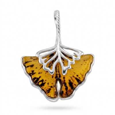 Sea Treasure Prehistoric Authentic Butterscotch Baltic Amber .925 Sterling Silver beautifully handcrafted Pendant