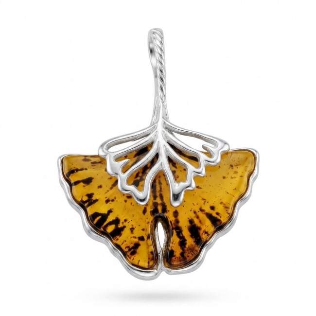 Sea Treasure Prehistoric Authentic Butterscotch Baltic Amber .925 Sterling Silver beautifully handcrafted Pendant