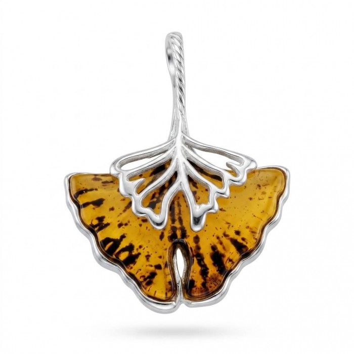 Sea Treasure Prehistoric Authentic Butterscotch Baltic Amber .925 Sterling Silver beautifully handcrafted Pendant