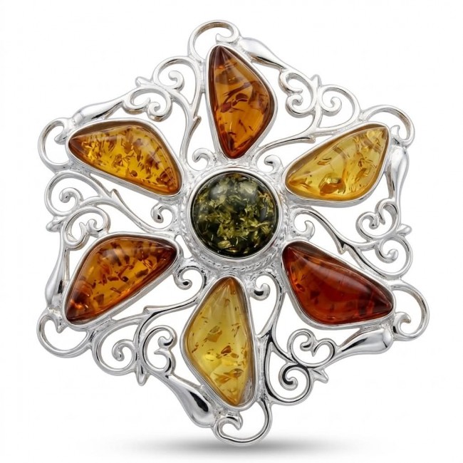 Luxury genuine 37.9 CARAT oval cut Baltic Amber .925 Sterling Silver dipped in rhodium handmade Pendant