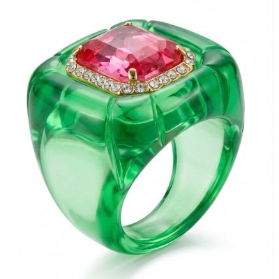 Candy Store - Modern Design Natural Green Raisin Pink Topaz .925 Sterling Silver ring size 8