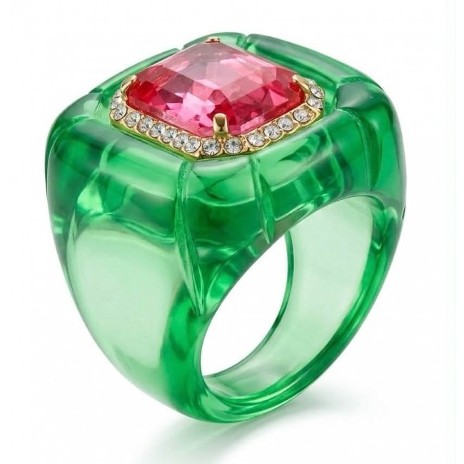 Candy Store - Modern Design Natural Green Raisin Pink Topaz .925 Sterling Silver ring size 8