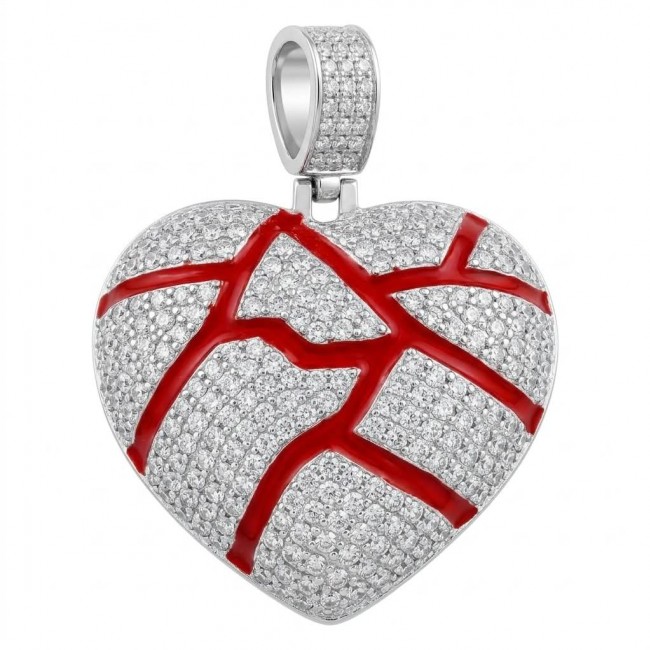 Lava Heart Luxurious 8.4 carat White Topaz .925 Sterling Silver handcrafted pendant