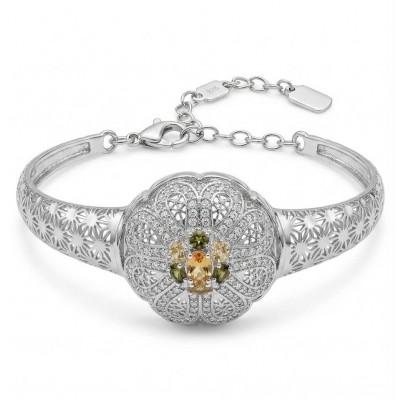 Casablanca Italy made 1.8 carat yellow Sapphire .925 Sterling Silver brilliantly handcrafted Bracelet