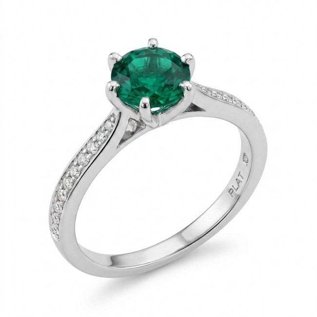 Authentic 1.5 carat Colombian Emerald .925 Sterling Silver handcrafted two sided Ring size 6