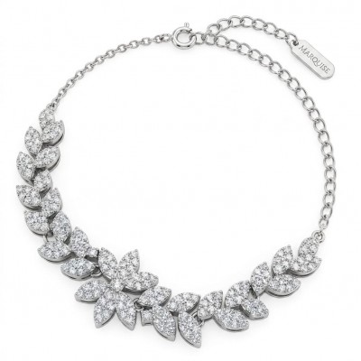 Gabriella 6.7 carat authentic White Topaz rhodium over .925 Sterling Silver handcrafted Statement Bracelet