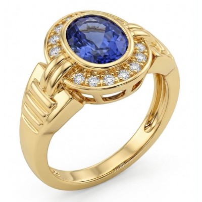Born to Glam 4.1 carat natural Tanzanite .925 Sterling Silver dipped in 18K Gold Perfectly handcrafted Ring s. 7