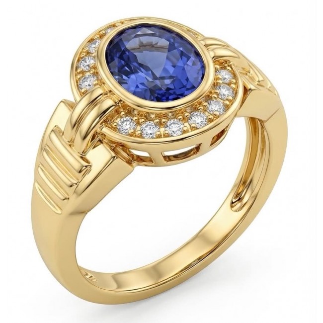 Born to Glam 4.1 carat natural Tanzanite .925 Sterling Silver dipped in 18K Gold Perfectly handcrafted Ring s. 7