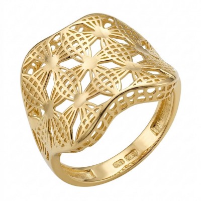 Dubai Style .925 Sterling Silver dipped in 22K Gold handmade Large ring size 9
