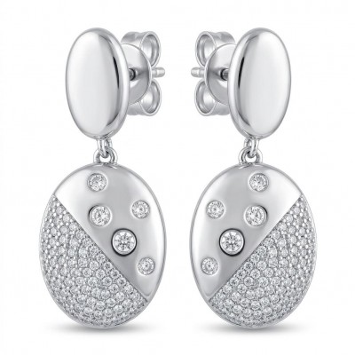 Stella Natural 2.2 carat White Topaz .925 Sterling Silver handcrafted earrings