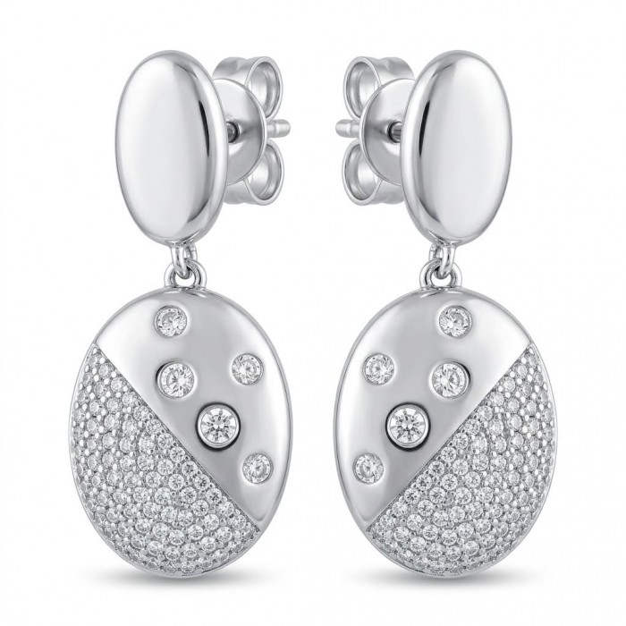 Stella Natural 2.2 carat White Topaz .925 Sterling Silver handcrafted earrings