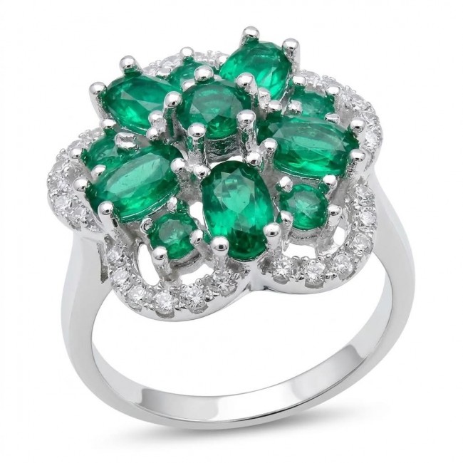 SPRING 6.5 carat Chrome Diopside .925 Sterling Silver handcrafted ring size 6