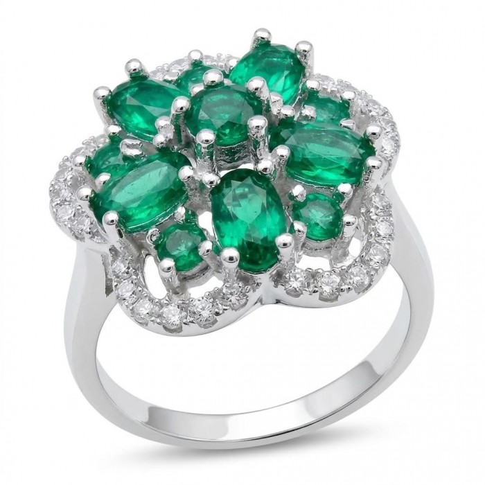 SPRING 6.5 carat Chrome Diopside .925 Sterling Silver handcrafted ring size 6
