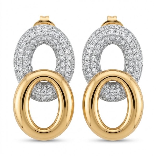 TIFFANY - LUXURIUS - Natural 22K Gold over .925 Sterling Silver handmade earrings