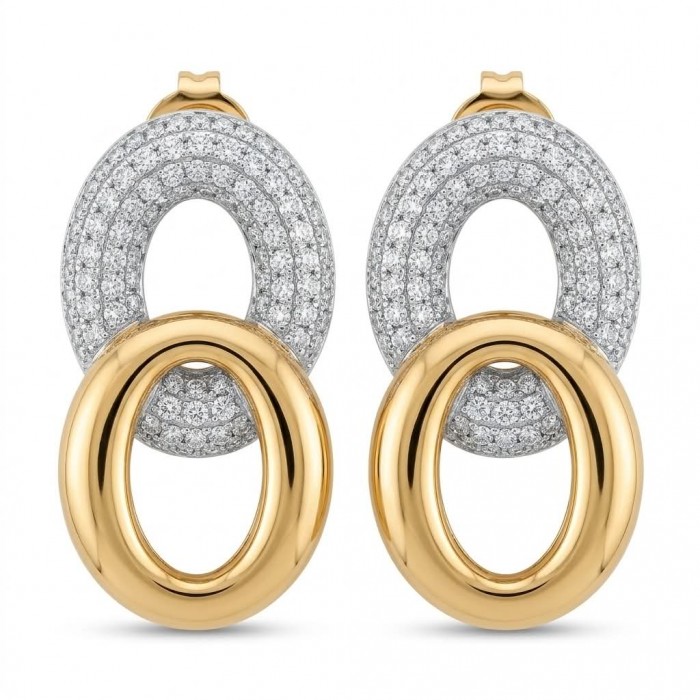 TIFFANY - LUXURIUS - Natural 22K Gold over .925 Sterling Silver handmade earrings