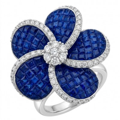 Born to Glam 15.2 carat natural Sapphire .925 Sterling Silver Perfectly handcrafted Ring s. 6 1/4