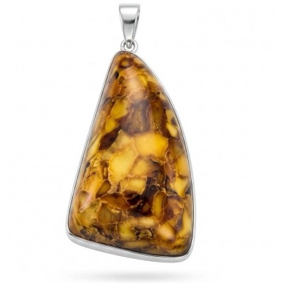 Prehistoric Authentic Baltic Amber .925 Sterling Silver beautifully handcrafted Pendant
