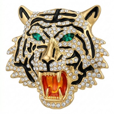 GOLDEN TIGER 25.9 carat Crystal FANCY DESIGNER Brooch Pendant