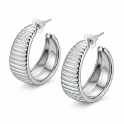 FANCY Silver handcrafted lightweighted Large hoop earrings
