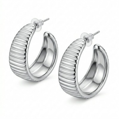 FANCY Silver handcrafted lightweighted Large hoop earrings