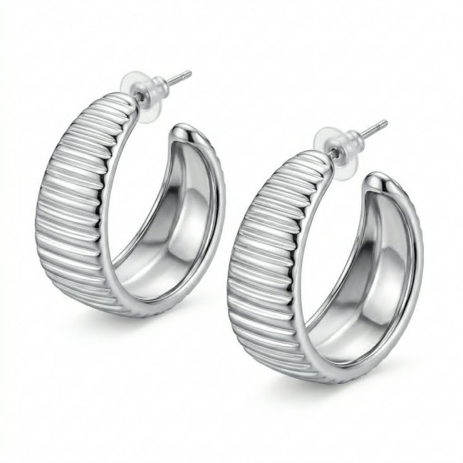 FANCY Silver handcrafted lightweighted Large hoop earrings