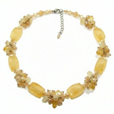 Dazzling vintage natural rough Brazilian Citrine .925 Sterling Silver handcrafted Large necklace