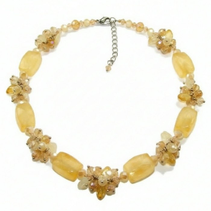 Dazzling vintage natural rough Brazilian Citrine .925 Sterling Silver handcrafted Large necklace