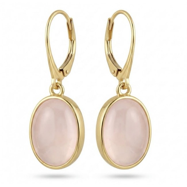 Authentic 10.2 carat Rose Quartz 18K Gold over .925 Silver handcrafted Statement earrings