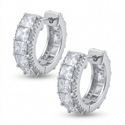 Stella Natural 6.2 carat White Topaz .925 Sterling Silver handcrafted earrings