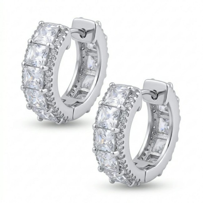Stella Natural 6.2 carat White Topaz .925 Sterling Silver handcrafted earrings