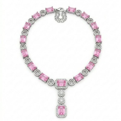 Isabella - Rare Light Pastel 17.9 carat Kunzite .925 Sterling Silver handcrafted Statement Necklace